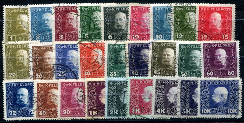 AUSTRIA FIELDPOST 1915 22-48 used BEAUTIFUL SET (08815 | eBay
